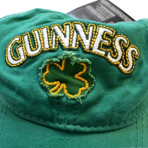 Guinness Beer Mens Guinness Clover Green Strapback Embroidered Hat Cap New - Picture 6 of 7